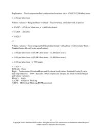 Accounting Chapter 10a Budgeted Fixed Overhead Cost Fixed Overhead