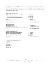 Accounting Chapter 10a Wineman Incorporated makes a single product—an electrical motor