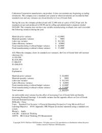 Accounting Chapter 10b Cather man Corporation Manufactures One Product Does Not