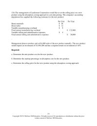 Accounting Chapter 12a Fixed Expenses profit 6600 Per Unit 3600