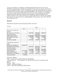Accounting Chapter 13c Vore Corporation is considering a capital budgeting project