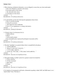 Counseling Chapter 19 Aids Status A need Know Basis This Basis