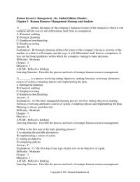 Chapter 3 Which of the following is NOT part of the basic managerial planning