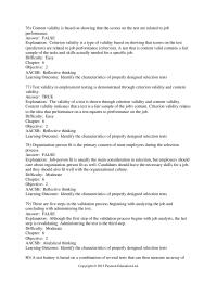 Chapter 6 Content validity is based on showing that the scores