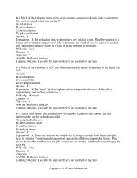 Chapter 11 Which of the following terms refers to a systematic comparison
