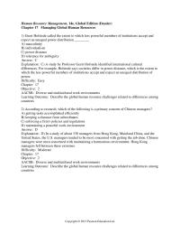 Chapter 17 Outcome Describe The Global Human Resource Challenges