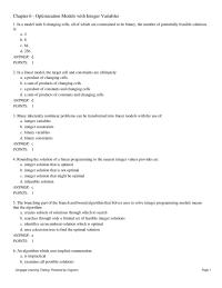 Chapter 6 The Solved Knapsack Model Shown Below She