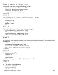 Chapter 14 The percentage of variation explained R2 is the square