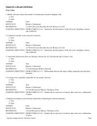 Chapter 2 The Chemistry Cells learning Objectives&nbsp;
