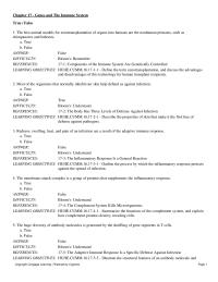 Chapter 17 The Adaptive Immune Response Specific Defense