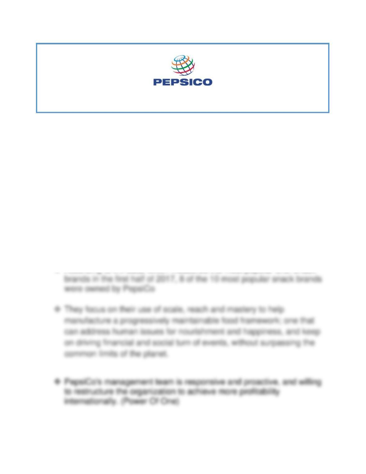 Pepsico multibusiness assessment Online Studying Solution