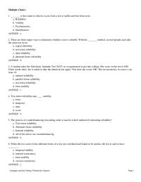 Chapter 6 When computing internal reliability