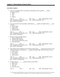 Chapter 2 The quantity of loanable funds supplied is normally