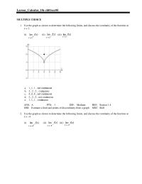 Chapter 1 Find the value of c guaranteed by the Intermediate Value