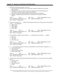 Chapter 25 The ratio of an insurance company’s net