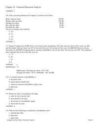 Chapter 16 December 31 20xx Current Ratio Quick Ratio