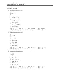 Chapter 6 The rate of change of N is proportional to N. When and when