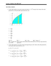 Chapter 7 Use the shell method to set up and evaluate the integral
