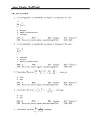 Chapter 9 Test a series for convergence using the Integral Test