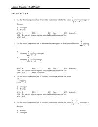 Chapter 9 Comparison Test If Possible Determine Whether The