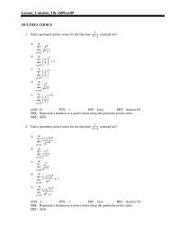 Chapter 9 Represent a function as a power series using the geometric