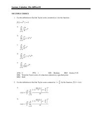 Chapter 9&nbsp;Write the Taylor series of a function centered at a specified