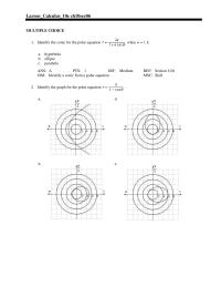 Chapter 10 equation for the hyperbola with its focus at the pole