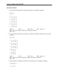 Chapter 11 Convert a point from rectangular coordinates to spherical