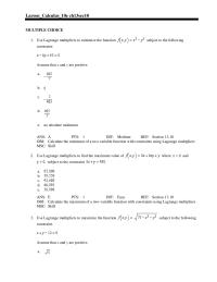 Chapter 13 Use Lagrange multipliers to find the minimum distance from