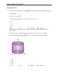 Chapter 15 Verify the Divergence Theorem by evaluating an integral