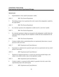 Chapter 5 Describe Experimental Design Test The Causal Hypothesis