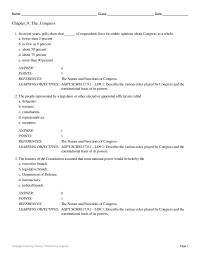 Chapter 9 Nature And Functions Congress Learning Objectives