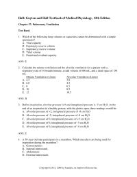 Chapter 37 Alveolar Pressure Decreases The Recoil Tendency The