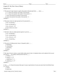 Finance Chapter 5 The Account Expected To earn Percent Per Annum