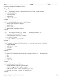 Finance Chapter 8 None These Are Correct answer A35 Increase The
