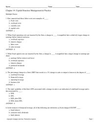Finance Chapter 14 Determine ITC’spercentage change in earnings per share