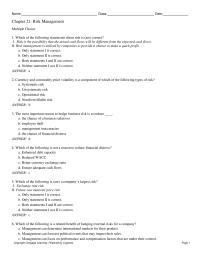 Finance Chapter 21 Only Statement Correct Both Statements And Are
