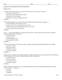 Finance Chapter 22 The Political And Economic Conditions That Influence