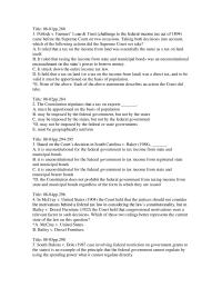 Constitutional Law Chapter 8 Pollock Farmers Loan Trust Challenge The Federal