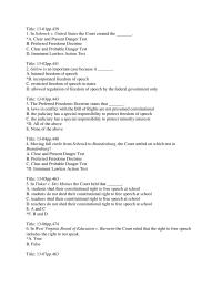 Constitutional Law Chapter 13 Schenck United States The Court Created The