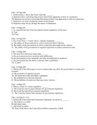 Constitutional Law Chapter 14 Branzburg Hayes The Court Ruled That