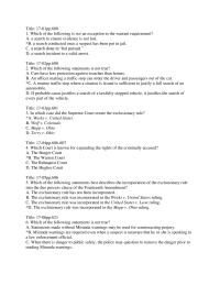 Constitutional Law Chapter 17 Which The Following Not Exception The Warrant