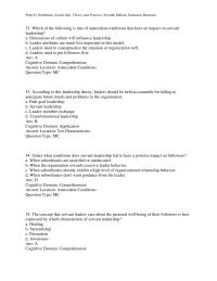Chapter 10 Location Servant Leader Behaviors question Type Ms74 When