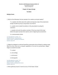 Business Communication Chapter 12 Which The Following The Best Example Audience centered