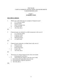 Banking Chapter 1 Which One The Following Are Examples Financial