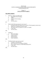 Banking Chapter 15 The Us Options Are Traded The Philadelphia
