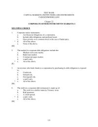 Banking Chapter 22 Corporate Senior Instruments Are Financial Obligations Corporation