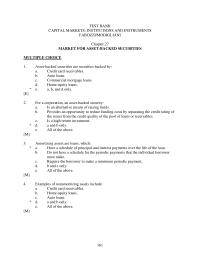 Banking Chapter 27 Asset backed Securities Are Securities Backed By Credit