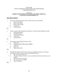 Banking Chapter 30 Derivative Instruments That Are Used Control Interest