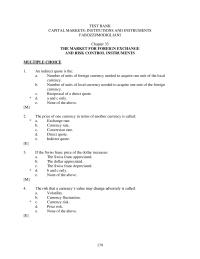 Banking Chapter 33 Indirect Quote The Number Units Foreign Currency